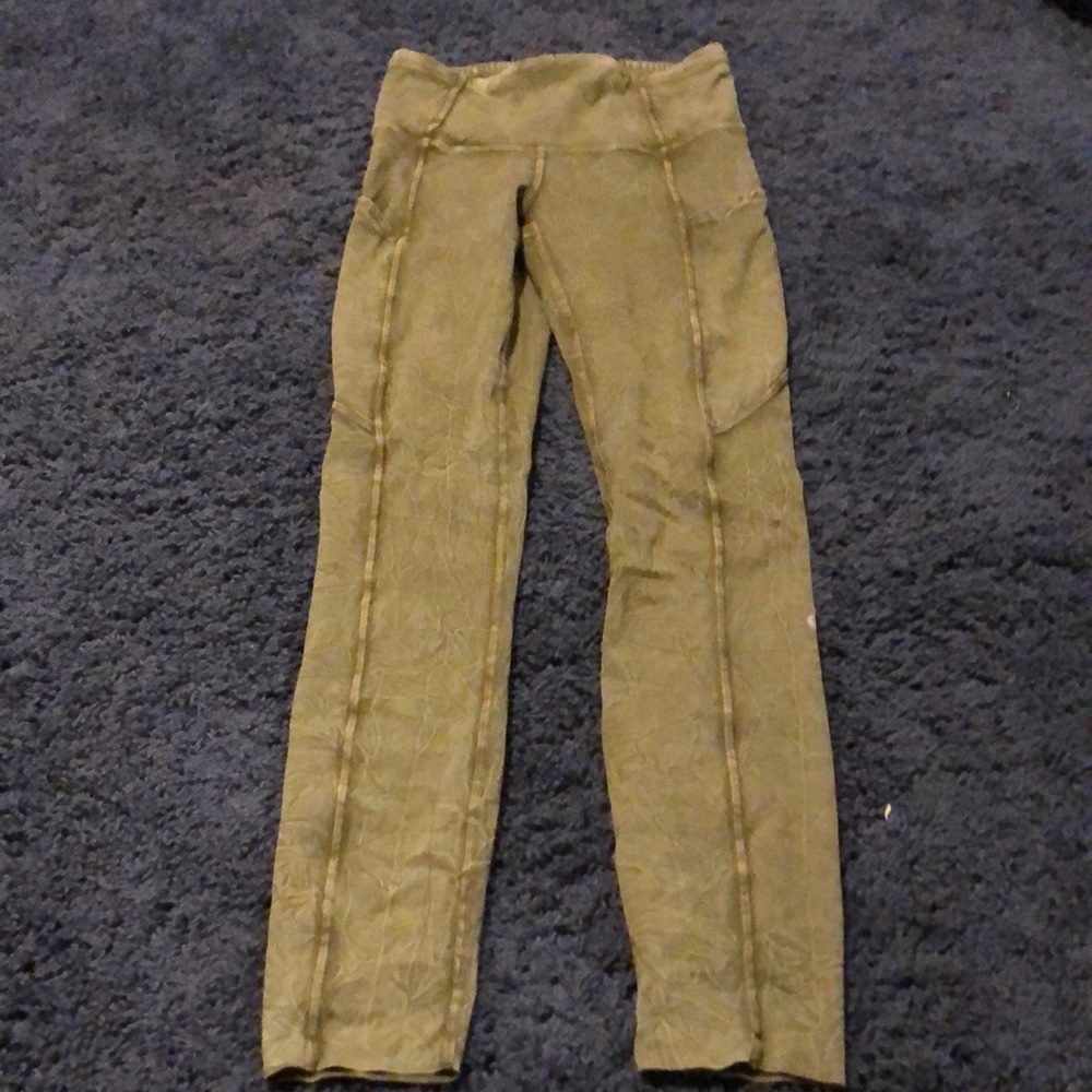Arm green ice dye Lululemon leggings
